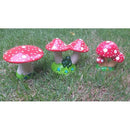 Enfeite de Jardim - Kit com 3 Cogumelos em Cerâmica